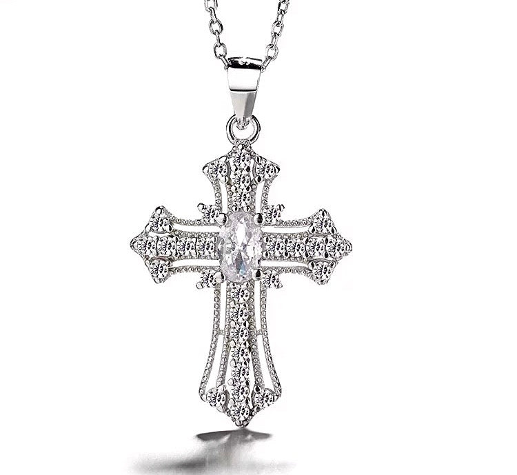 ICY CROSS NECKLACE
