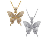 snow butterfly Schmetterling Pendant iced out